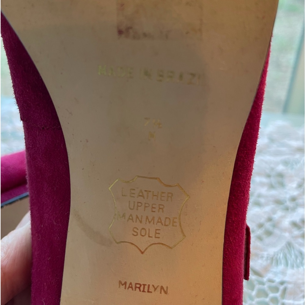 🤩 4/15Vintage Shoe: Jacqueline Ferrar Magenta 2” heel, missing tap - Picture 10 of 16